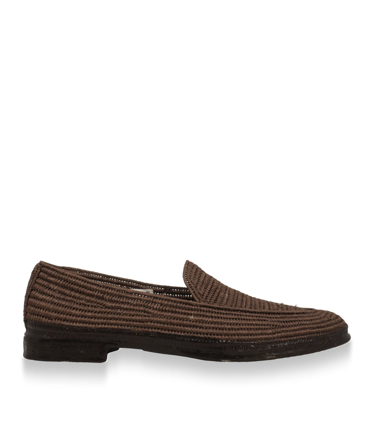 Dolce & Gabbana Loafer in Braun aus geflochtenem Material, Seitenansicht
