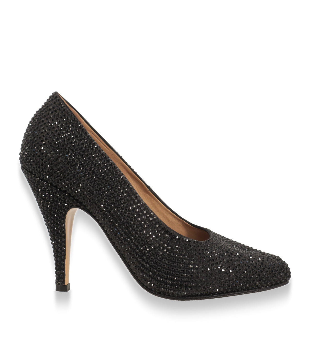 Maison Margiela Pumps in Schwarz mit Kristallbesatz, Seitenansicht