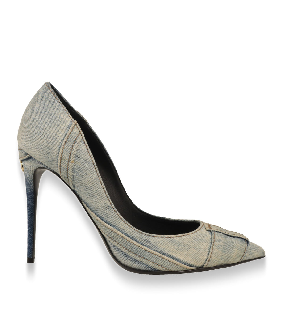 Dolce & Gabbana Pumps aus hellblauem Denim in der Seitenansicht mit Stiletto-Absatz