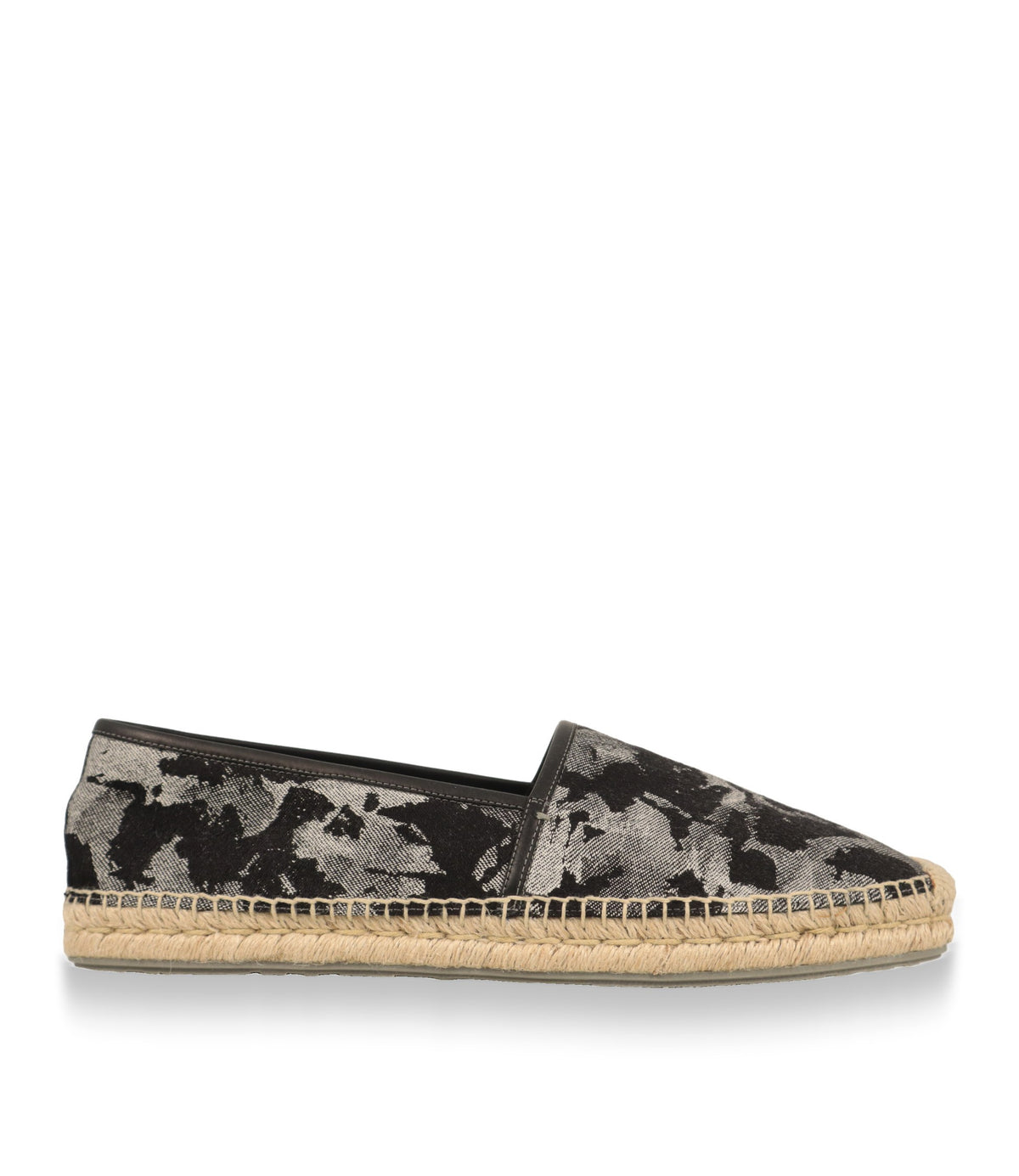 Dolce & Gabbana Espadrilles in Denim-Camouflage Schwarz Weiß, Seitenansicht