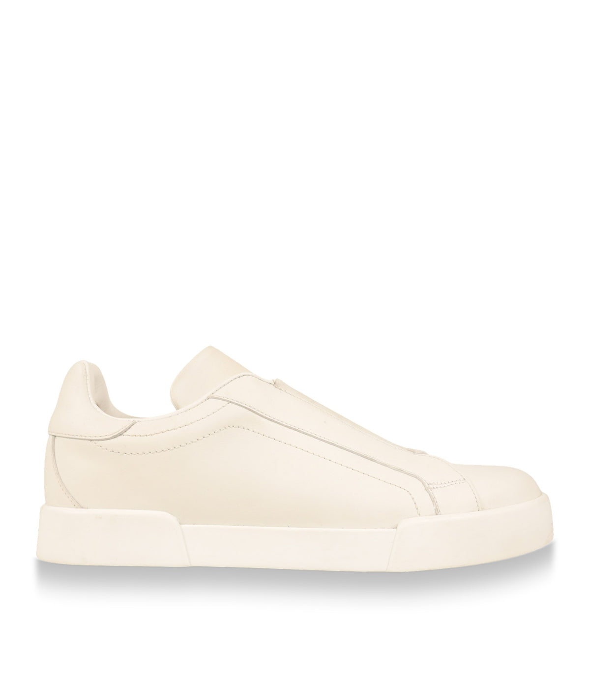 Dolce & Gabbana Slip-On Sneaker in Weiß aus Nappaleder, Seitenansicht