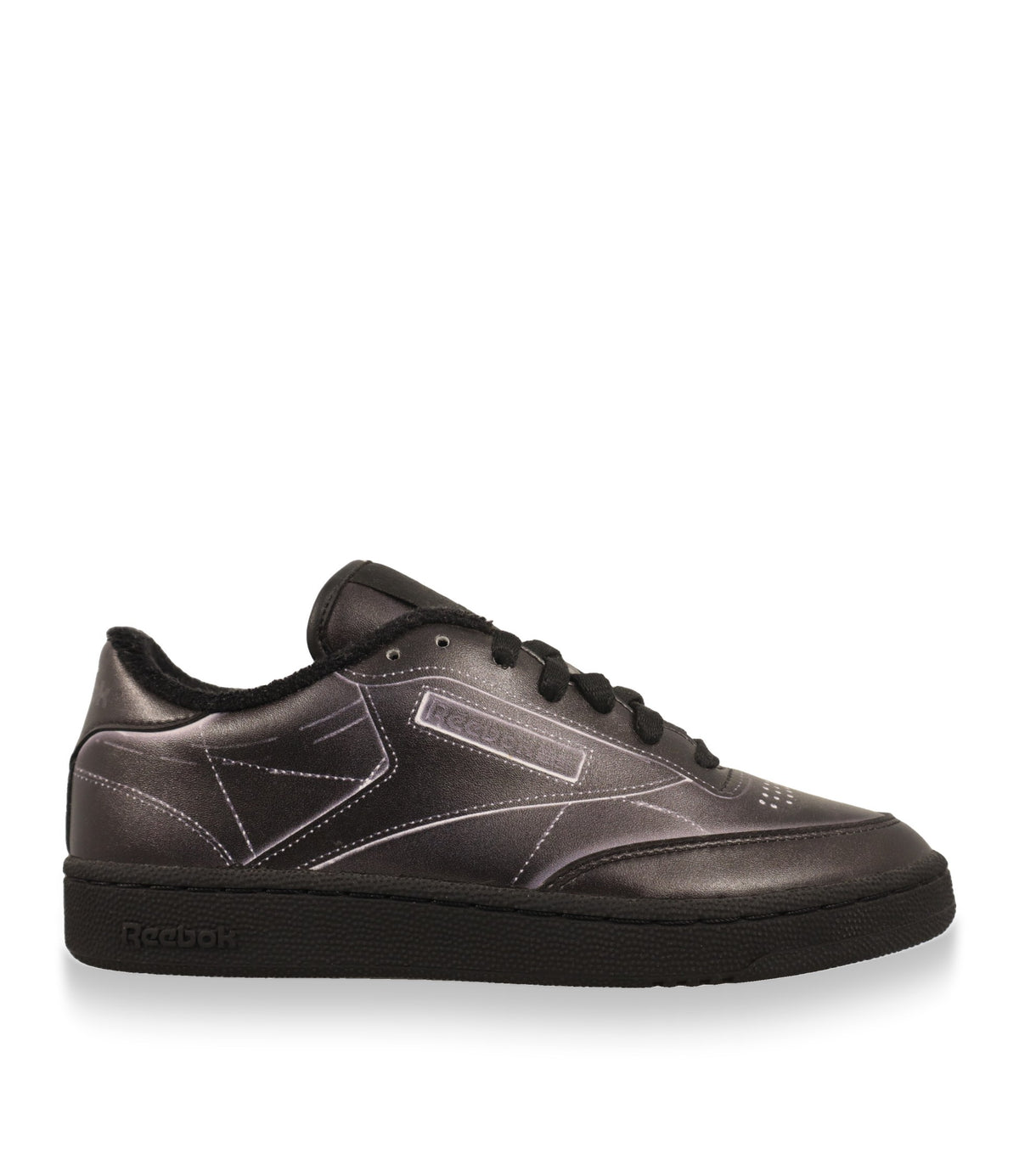 Maison Margiela Sneaker Größe 37,5 aus Leder in Schwarz-Grau in der Seitenansicht