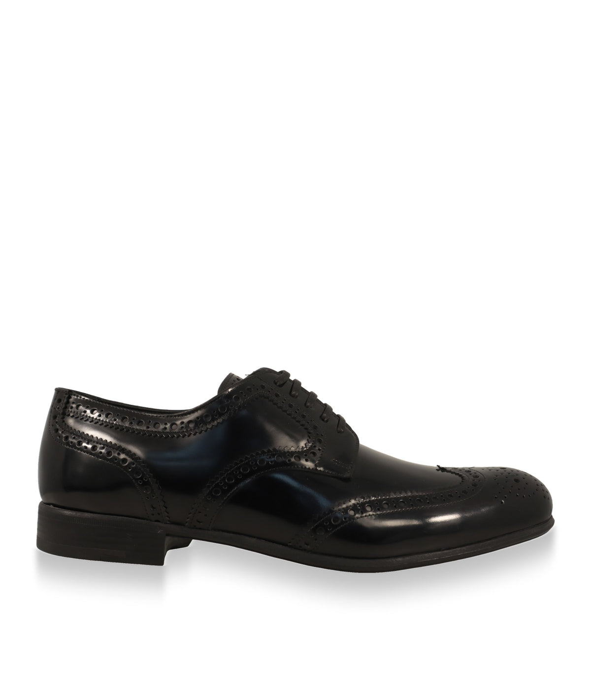 Dolce & Gabbana Derby Schuhe in Schwarz aus poliertem Kalbsleder – Seitenansicht