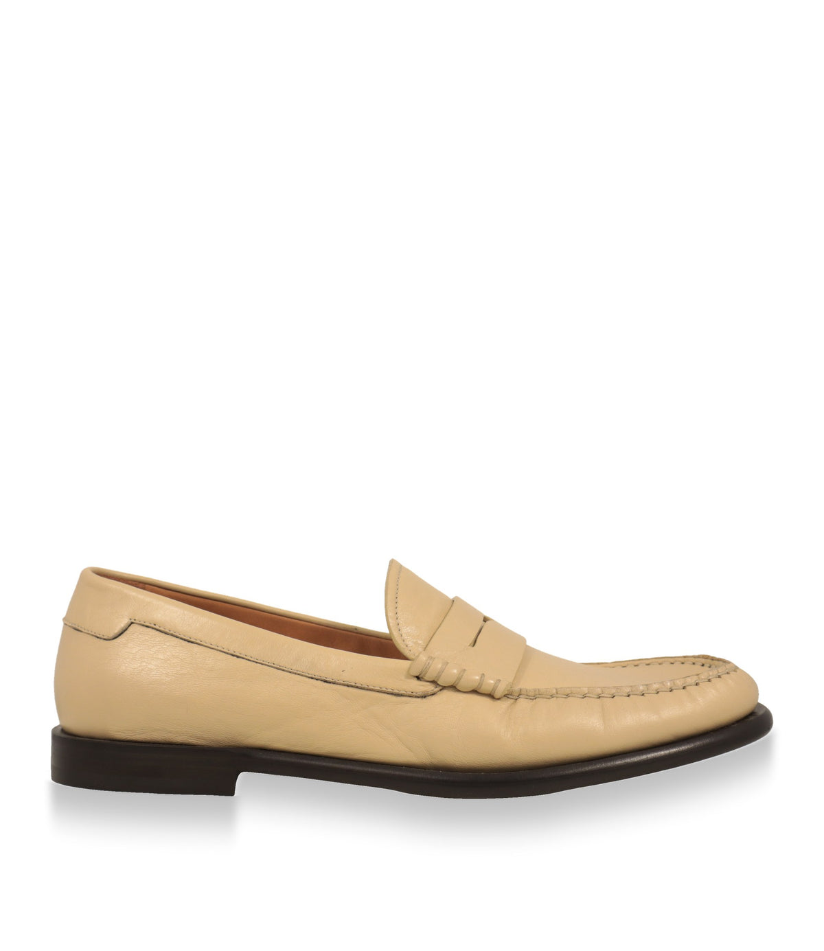 Dolce & Gabbana Loafer in Beige aus Leder, Seitenansicht