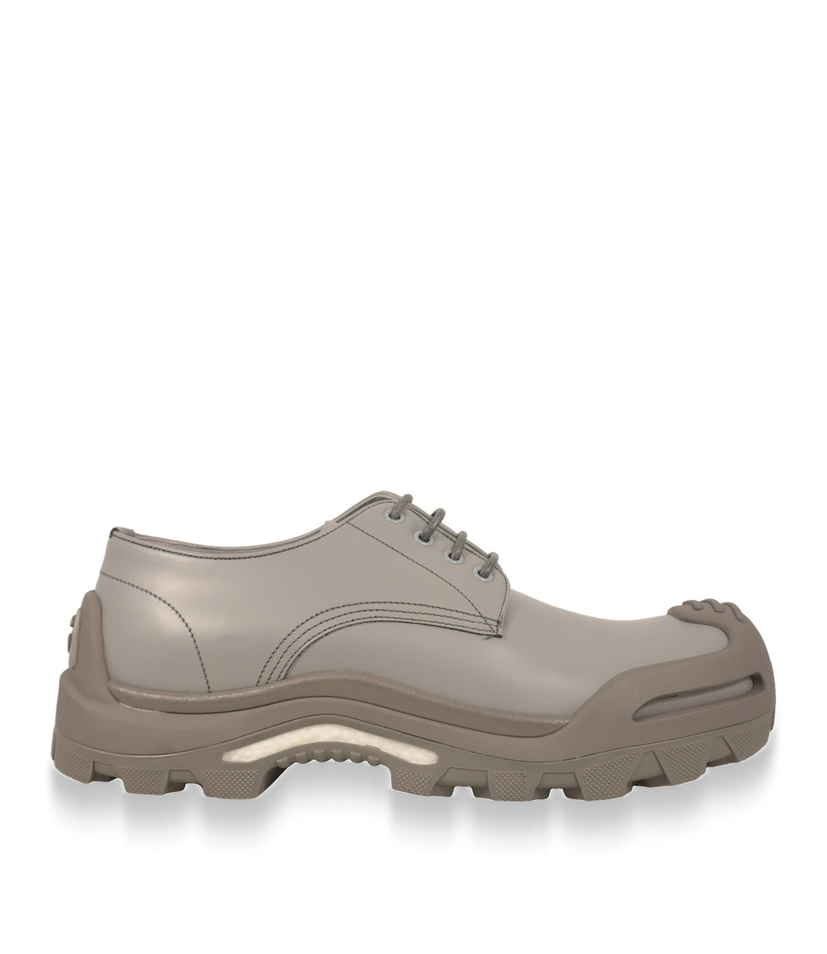 Dolce & Gabbana Derby Schuhe Grau Leder Seitenansicht mit Profilsohle
