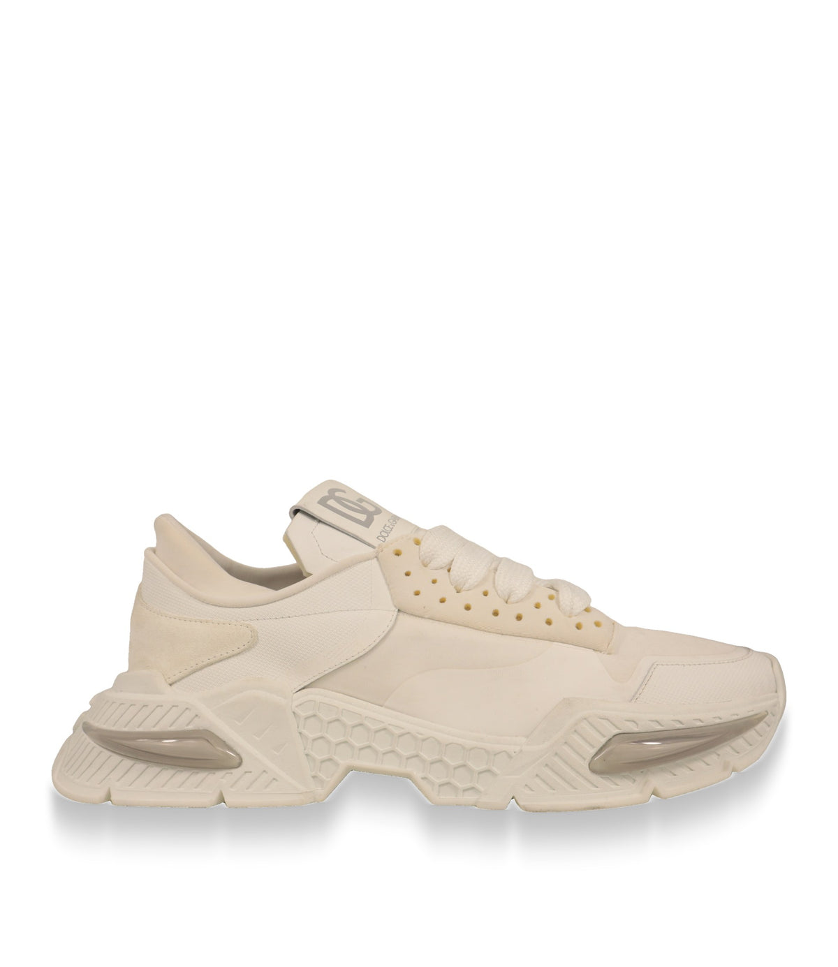 Dolce & Gabbana Sneaker in Weiß Größe 44 in der Seitenansicht mit transparenter Sohleneinlage