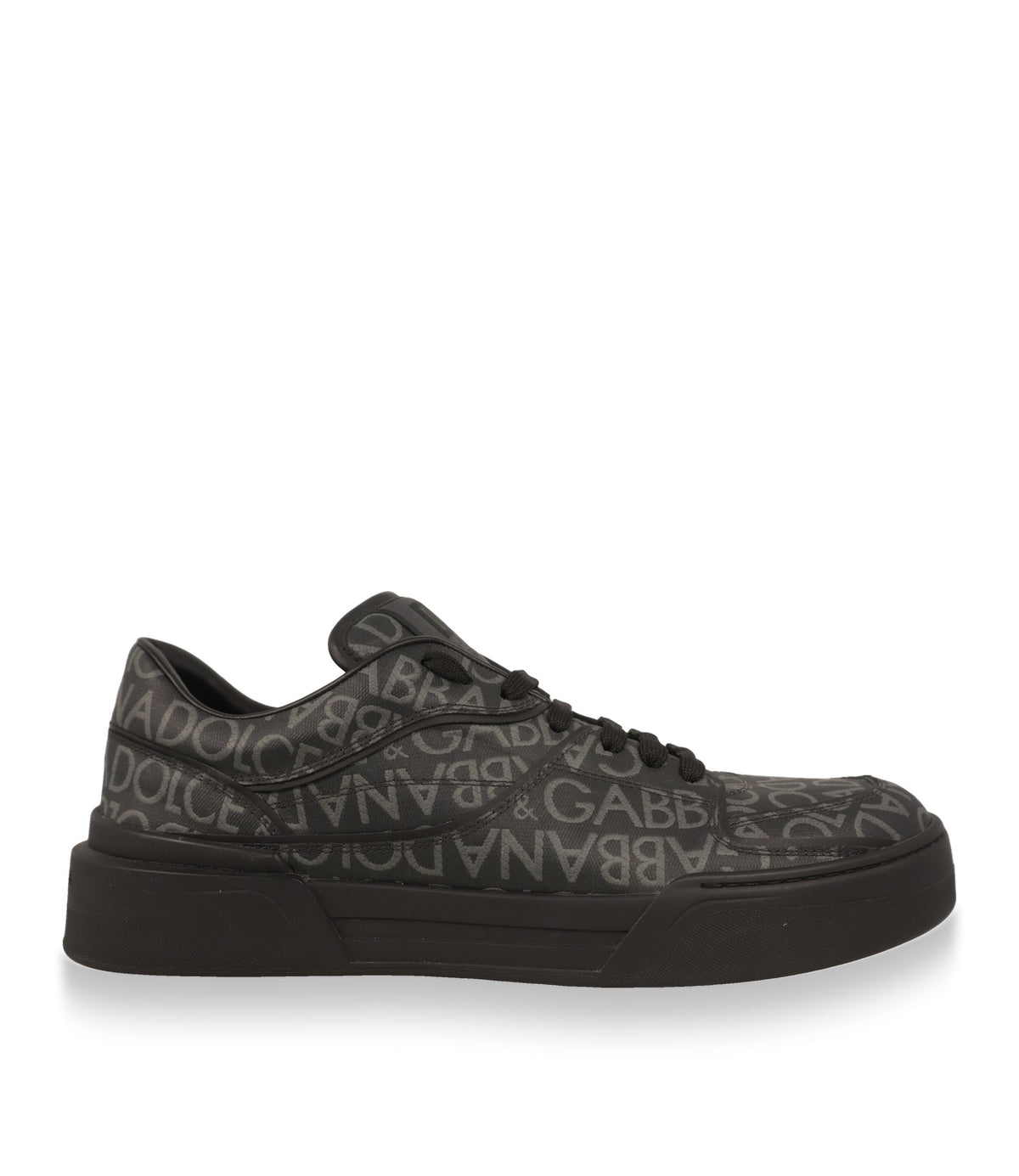 Dolce & Gabbana Sneaker in Schwarz/Grau mit Logo-Jacquard, Seitenansicht