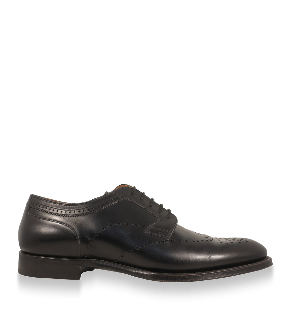Dolce & Gabbana Derby Schuhe schwarz aus Leder in der Seitenansicht mit Budapester-Lochung