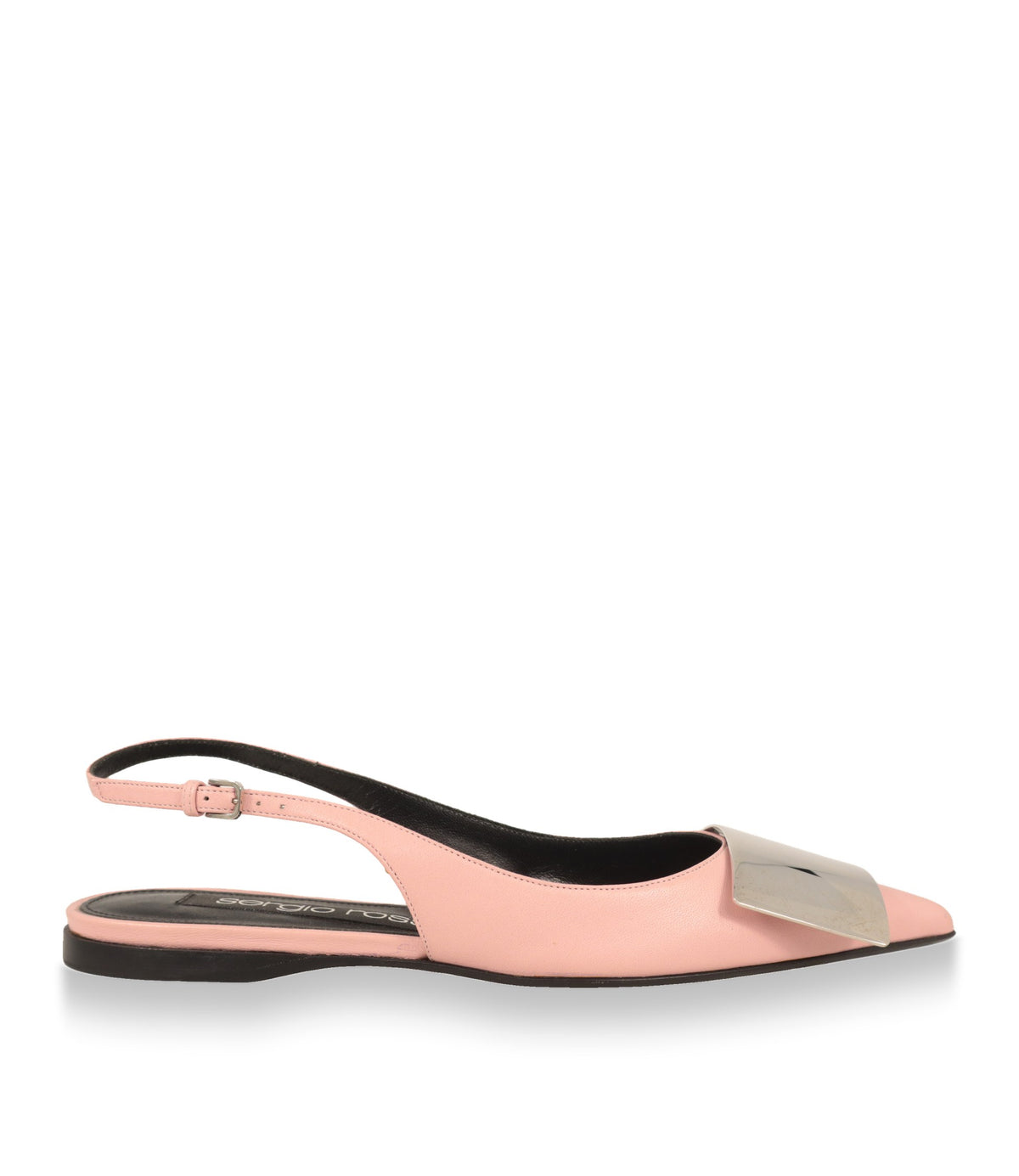 Sergio Rossi Ballerinas aus rosafarbenem Nappaleder in der Seitenansicht mit Slingback-Riemen