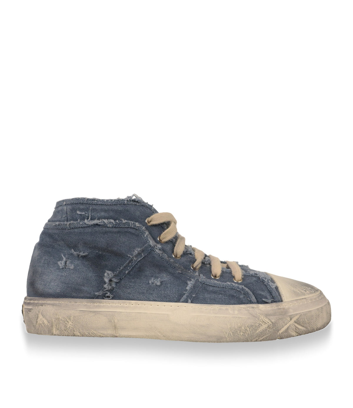Dolce & Gabbana High-Top Sneaker in Blau aus Denim in der Seitenansicht