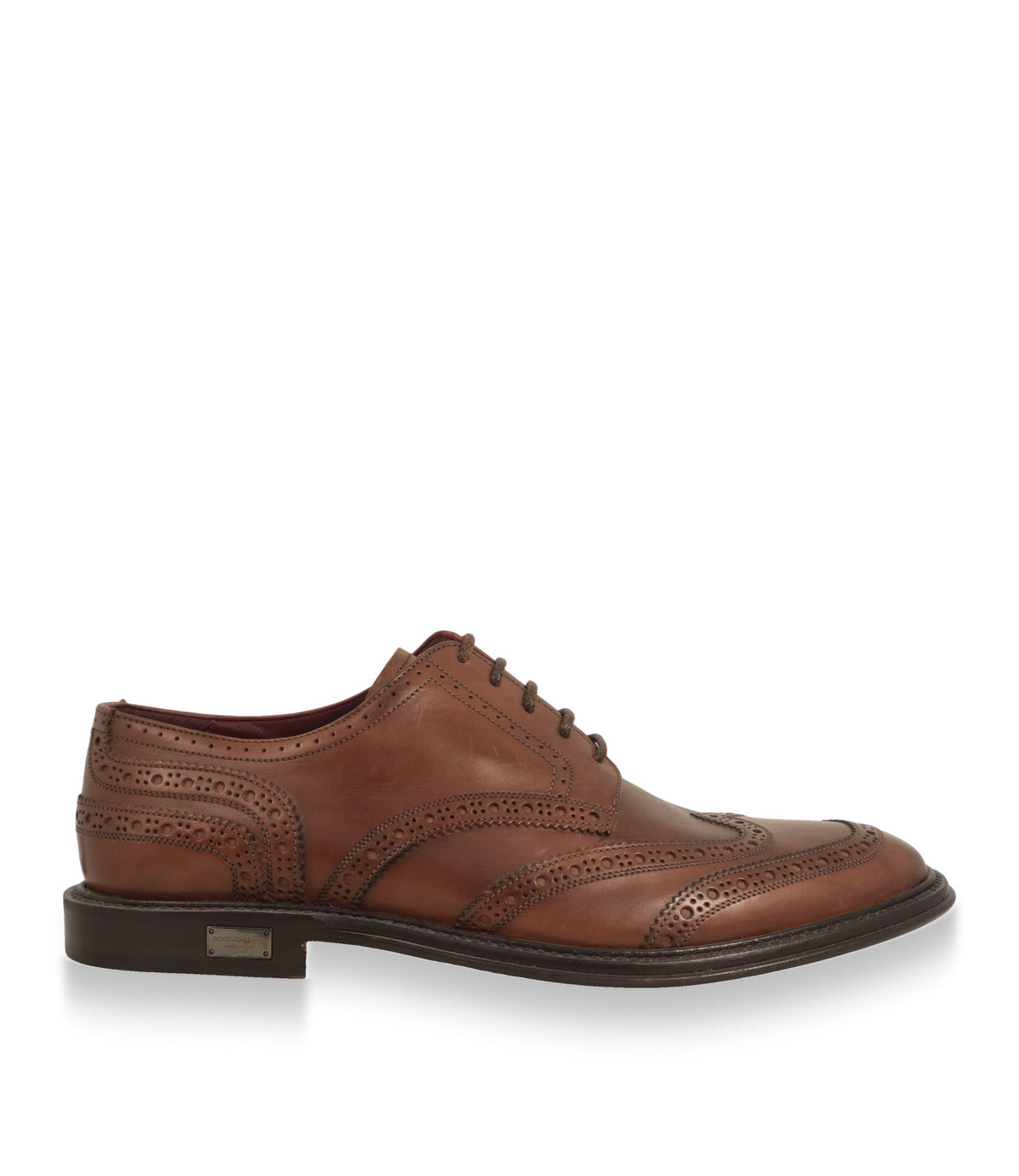 Dolce & Gabbana Derby Schuhe aus braunem Leder in der Seitenansicht
