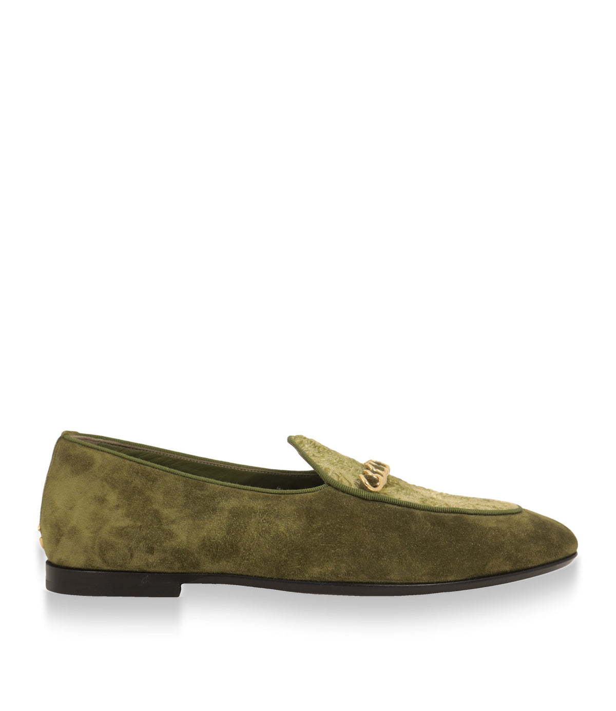 Dolce & Gabbana Loafer in Grün aus Wildleder, Seitenansicht