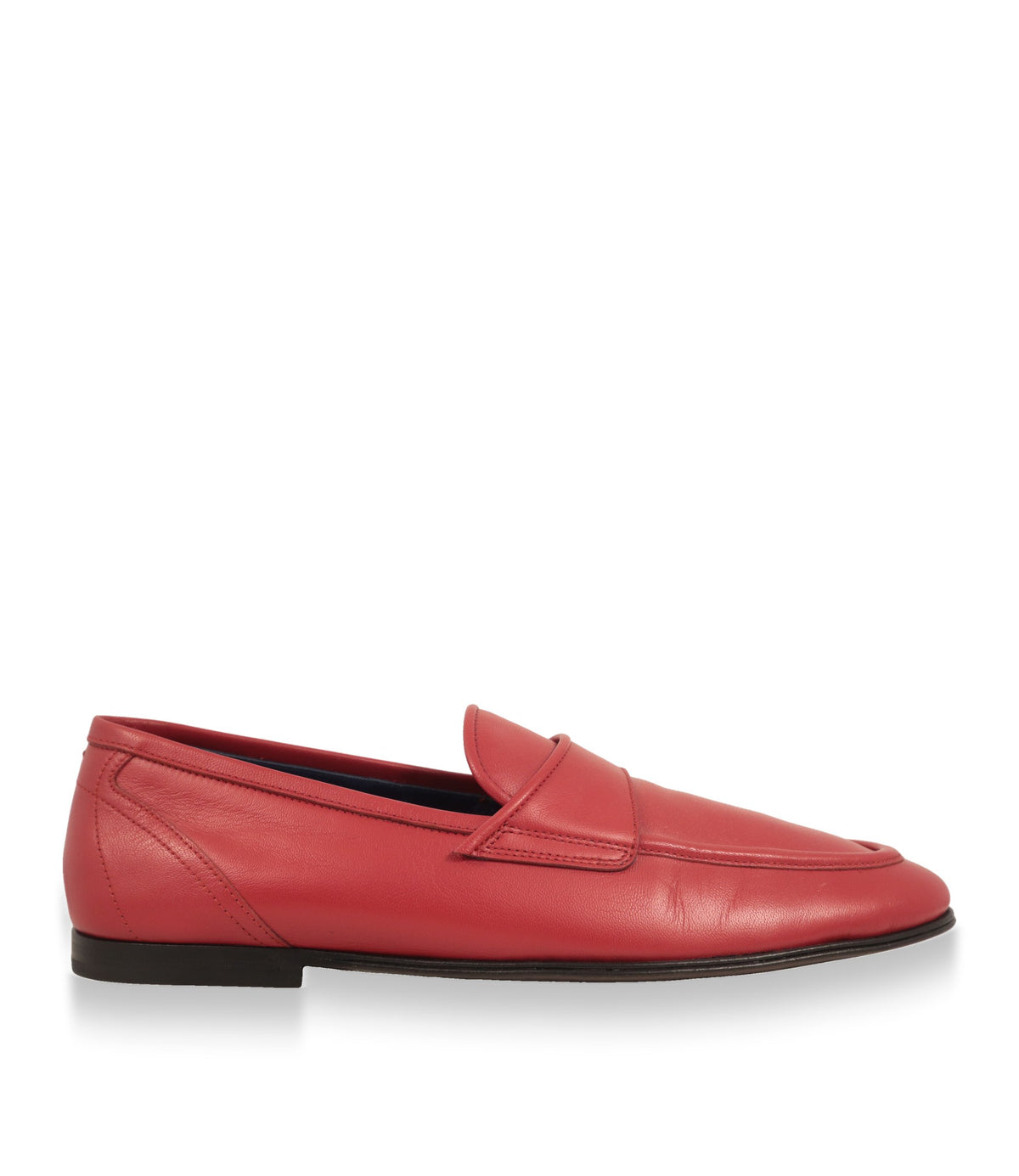 Dolce & Gabbana Loafer aus rotem Leder in der Seitenansicht