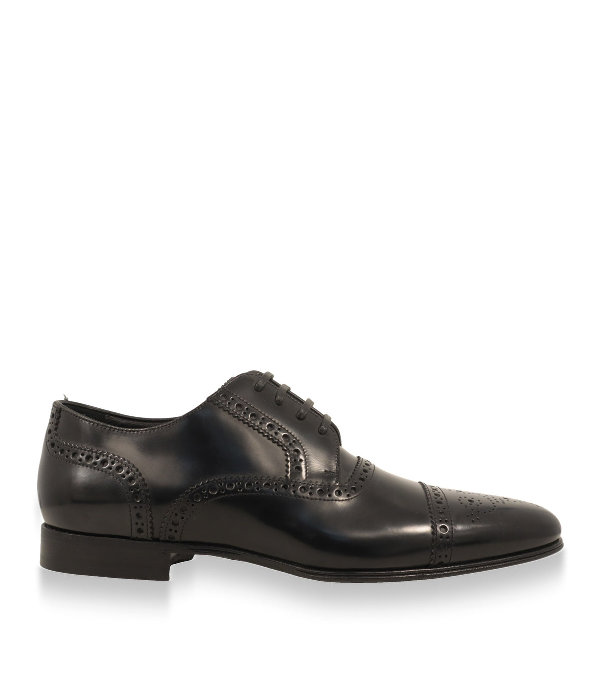 Dolce & Gabbana Derby Schuhe aus schwarzem Leder in der Seitenansicht