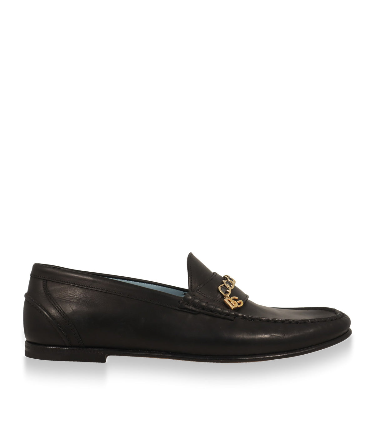 Dolce & Gabbana Loafer aus schwarzem Kalbsleder in der Seitenansicht
