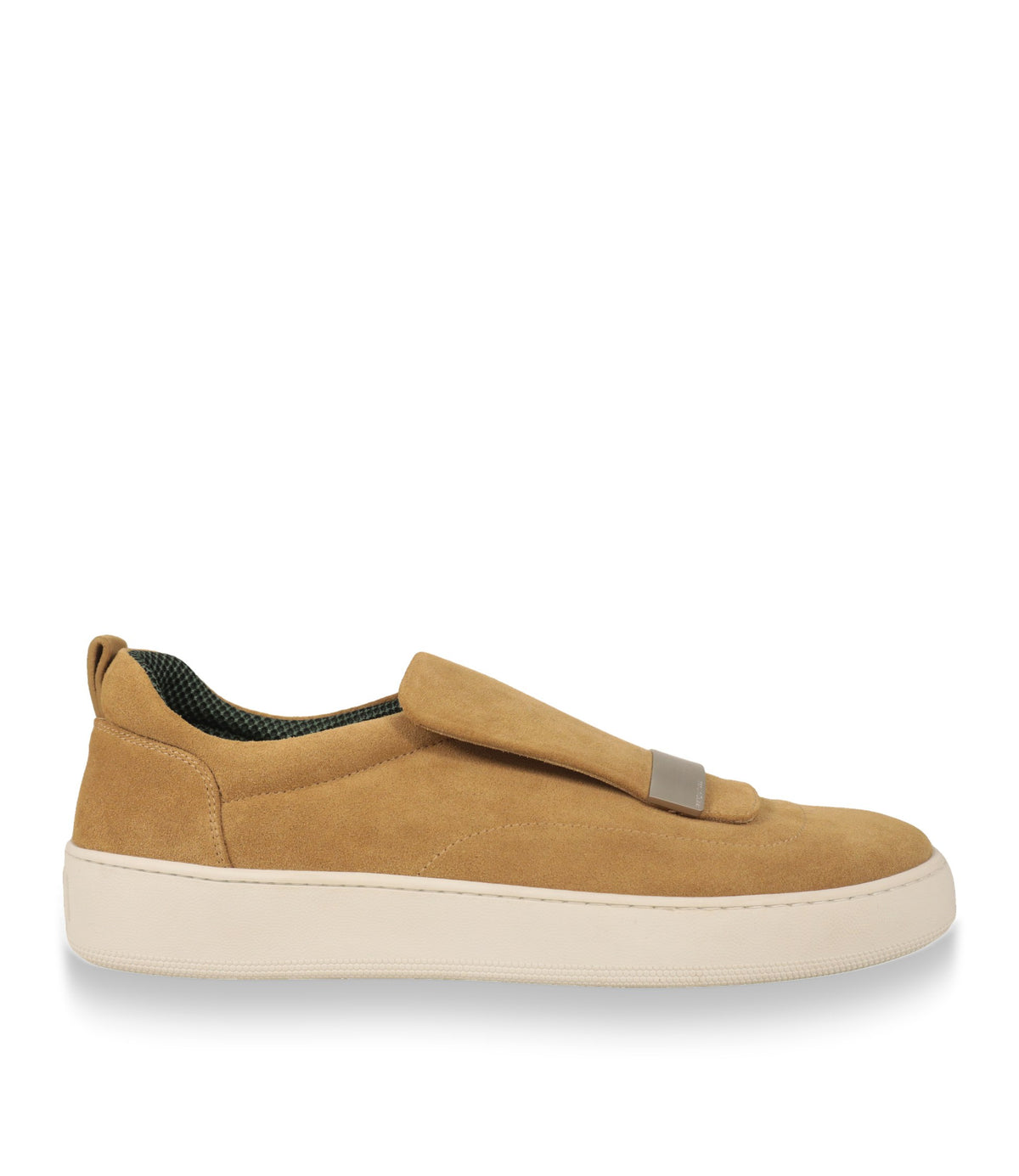 Sergio Rossi Slip-On Sneaker in Camel-Veloursleder Größe 45 in der Seitenansicht