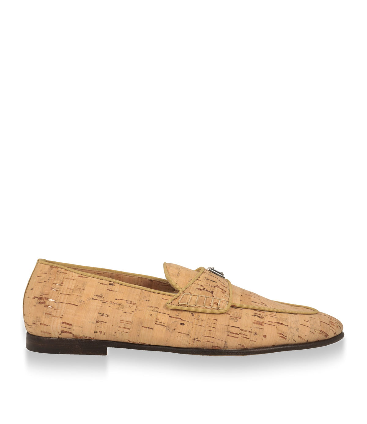 Dolce & Gabbana Mokassin aus Kork in Naturbeige, Seitenansicht