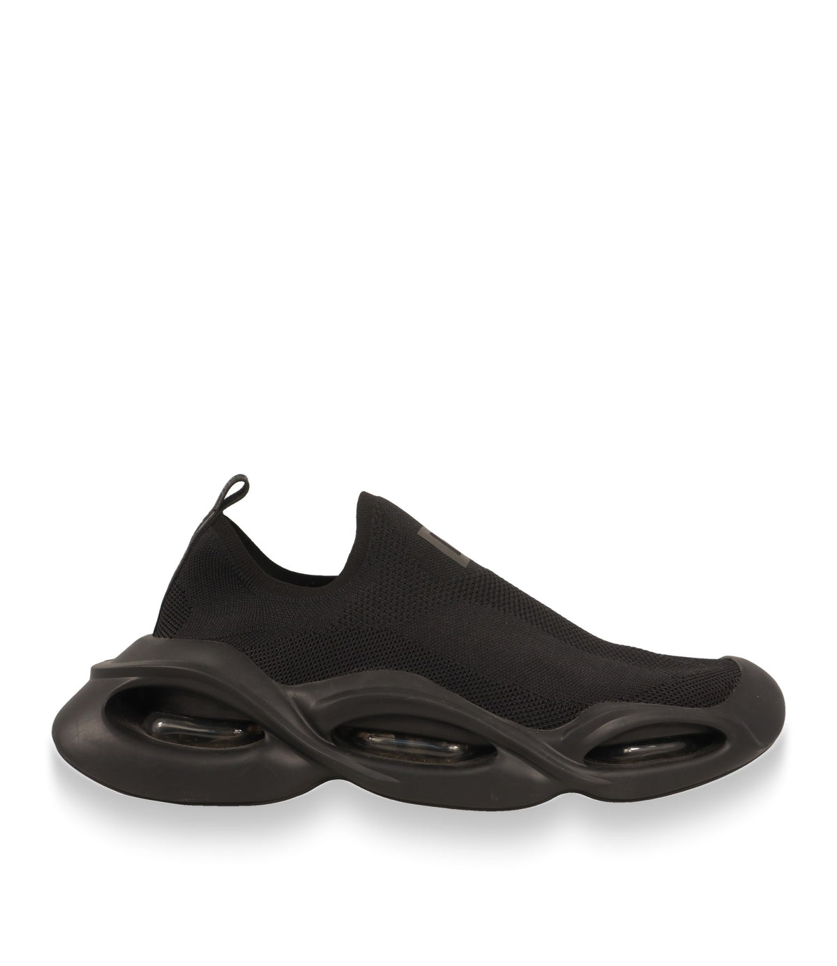 Dolce & Gabbana Slip-On Sneaker schwarz Seitenansicht mit skulpturaler Gummisohle