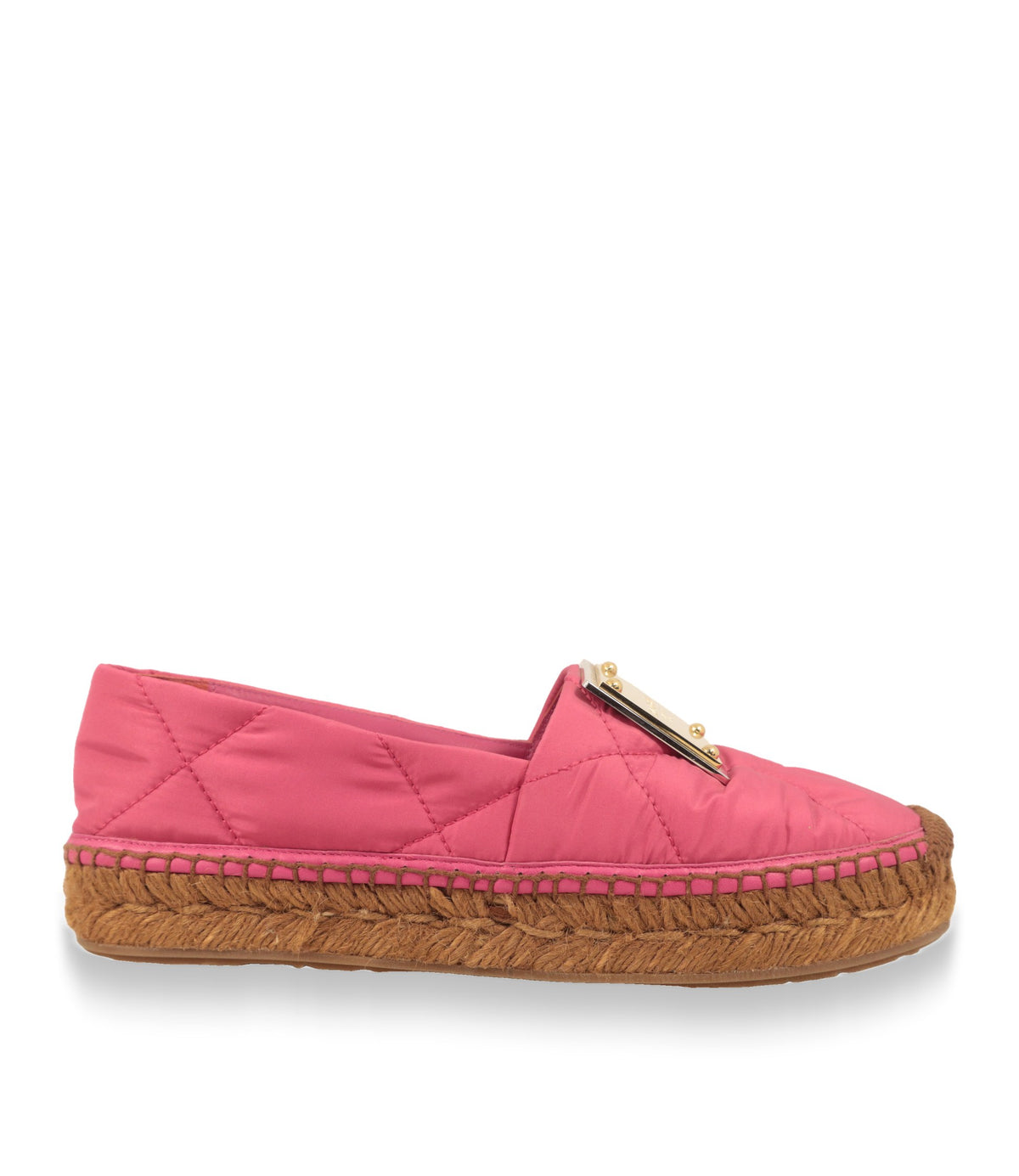 Dolce & Gabbana Espadrilles in Pink, Seitenansicht mit geflochtener Jutesohle