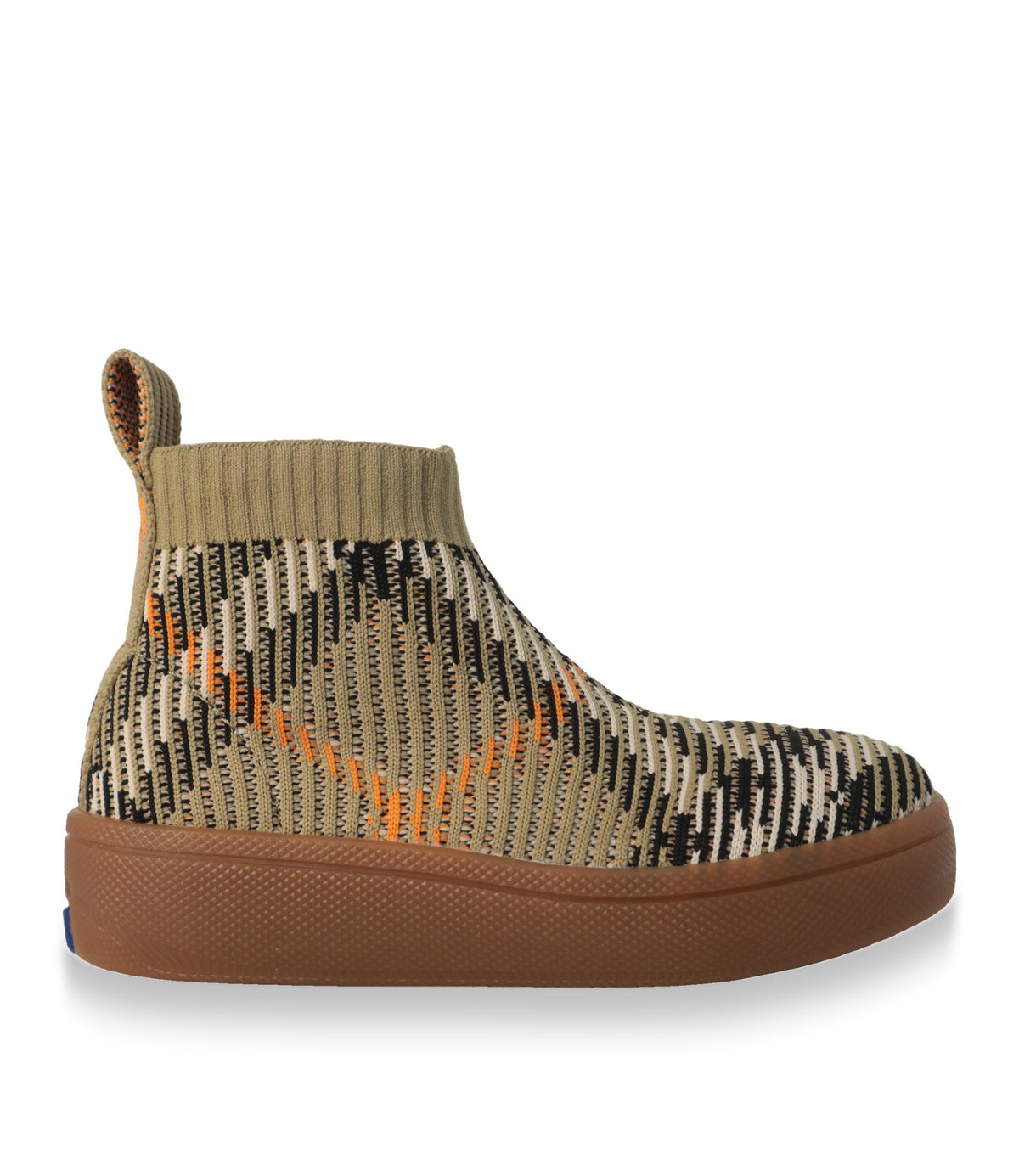Burberry High-Top Sneaker in Sand mit Karo-Strick und Gummisohle, Seitenansicht
