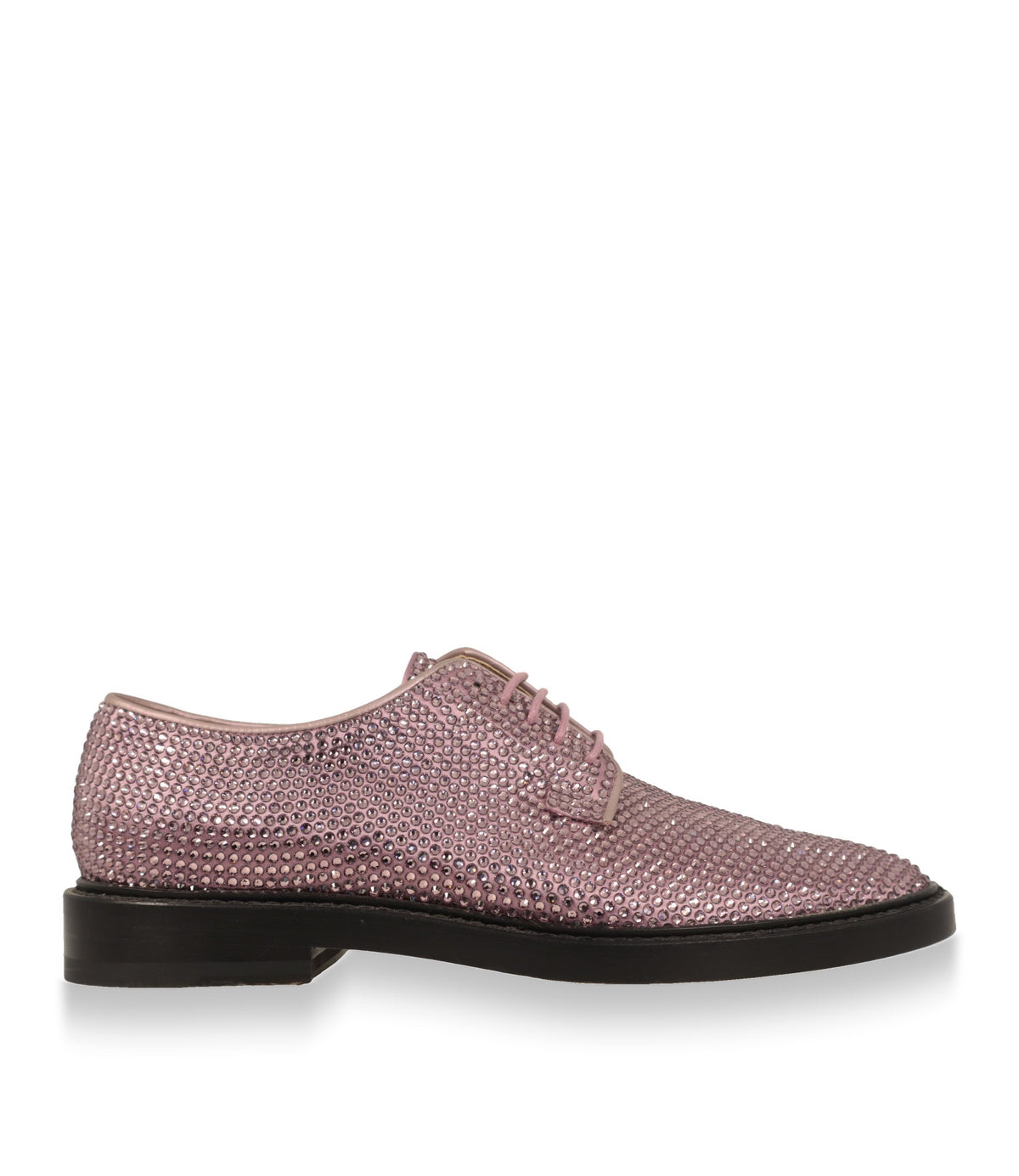 Maison Margiela Derby Schuhe in Rosa mit Kristallbesatz, Seitenansicht