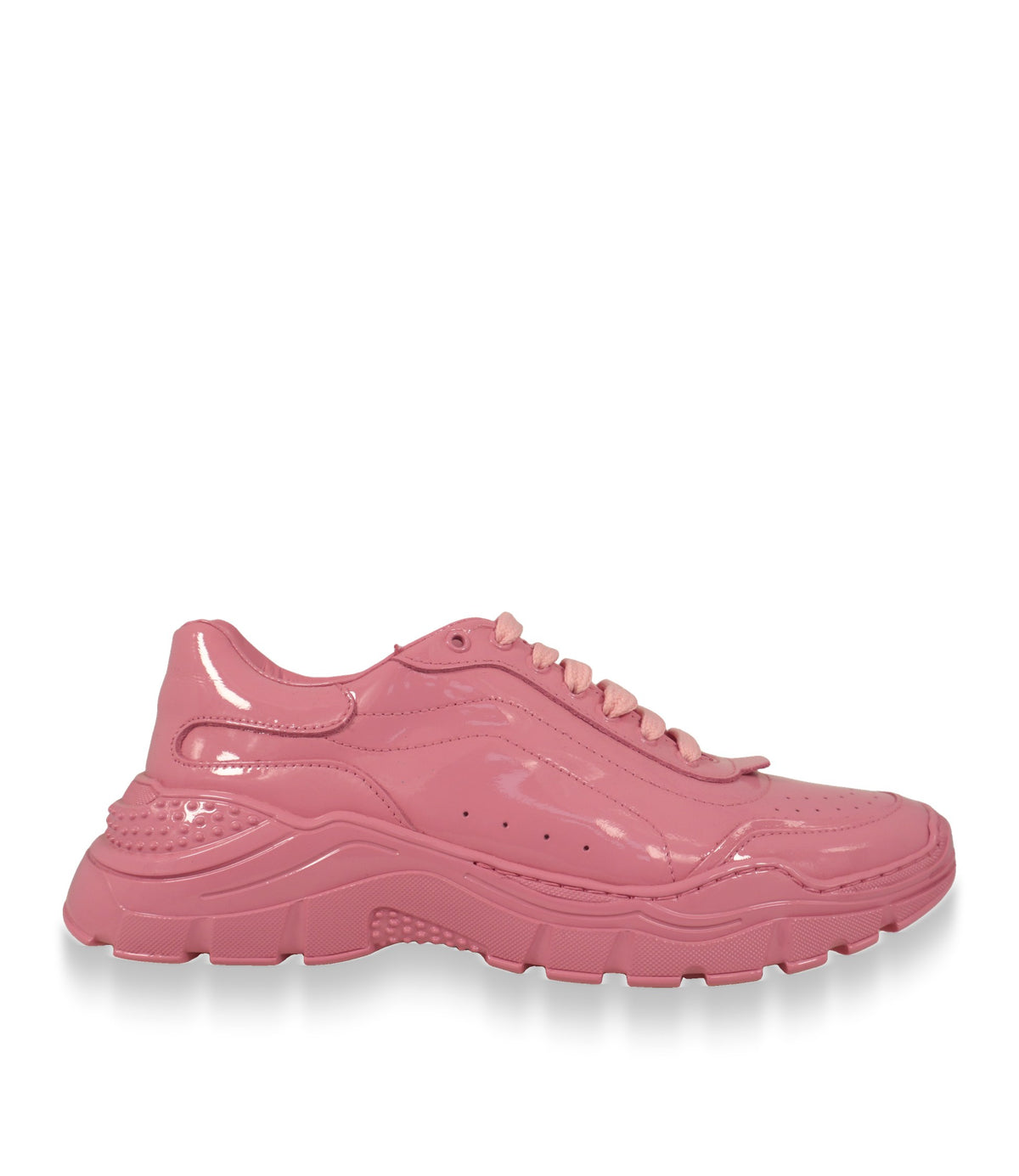 Dolce & Gabbana Sneaker in Rosa aus Lackleder, Seitenansicht