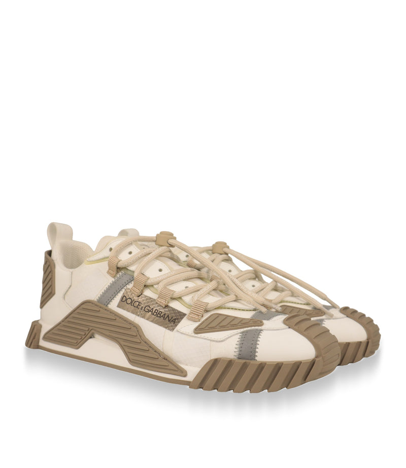 Dolce & Gabbana Sneaker Herren Paar in Schrägansicht mit Profilsohle in Beige