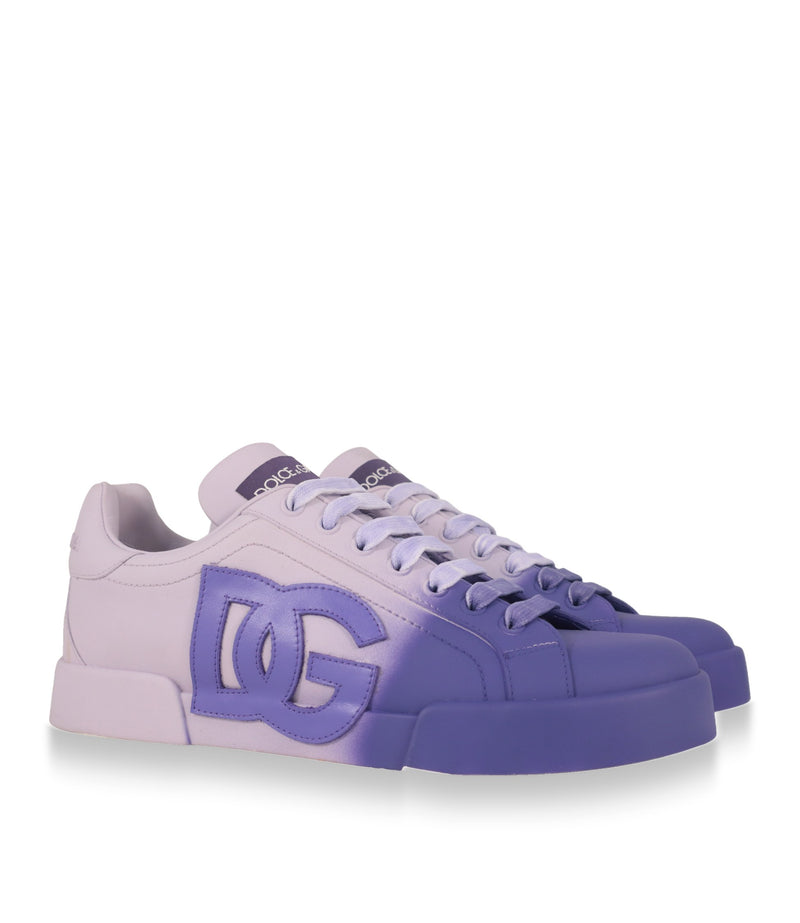 Dolce & Gabbana Sneaker Paar in Lila mit Farbverlauf, Dreiviertelansicht