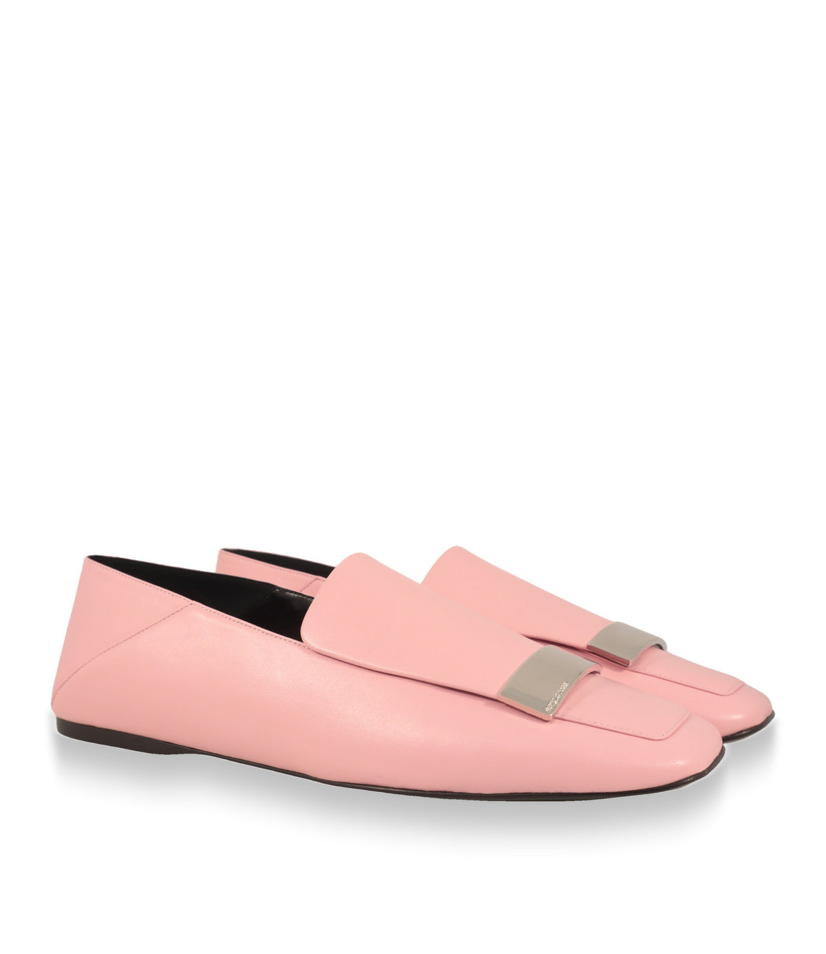 Sergio Rossi Loafer Paar in Rosé mit quadratischer Kappe und flacher Ledersohle