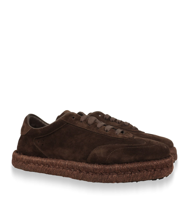 Braune Dolce & Gabbana Sneaker mit Espadrille-Sohle in der Schrägansicht