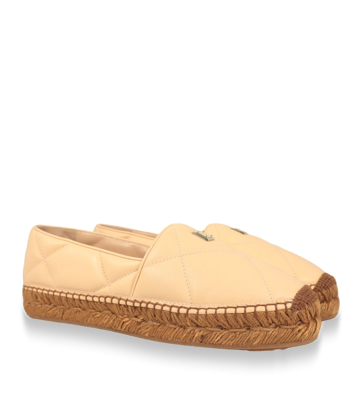 Dolce & Gabbana Espadrilles Damenschuhe in Beige, Paar in Schrägansicht