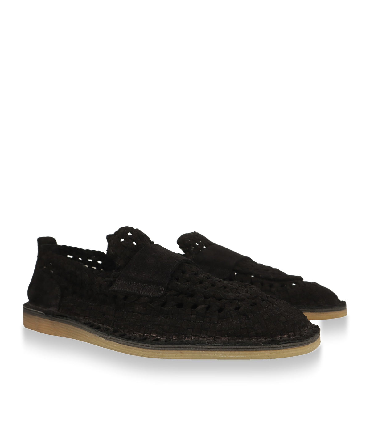 Dolce & Gabbana Herren Loafer schwarz, Flechtleder, Paaransicht schräg