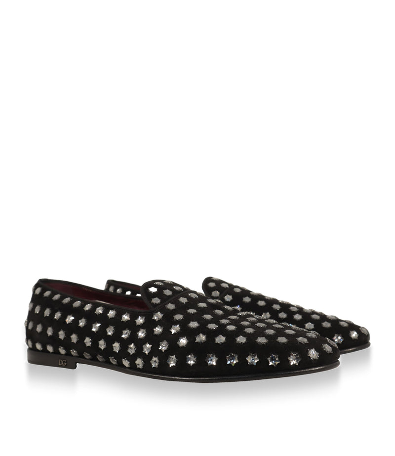 Dolce & Gabbana Herren Slipper mit Kristallbesatz, Paaransicht schräg von vorn