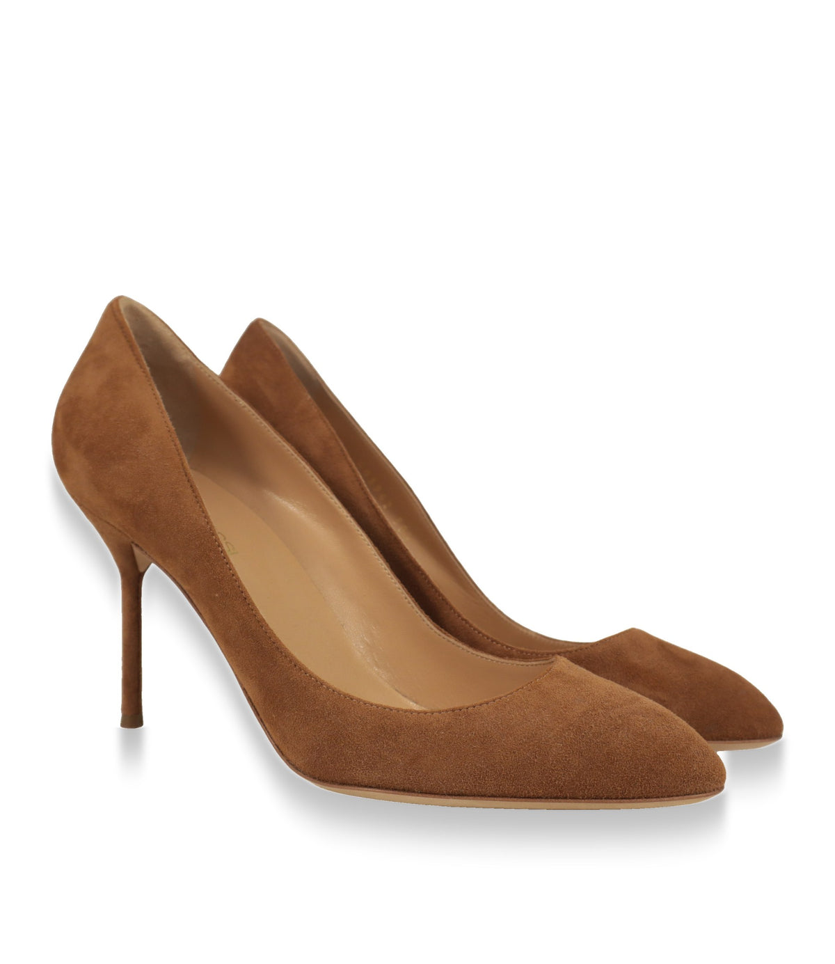 Sergio Rossi Pumps Cognac Wildleder, Paaransicht schräg von vorn