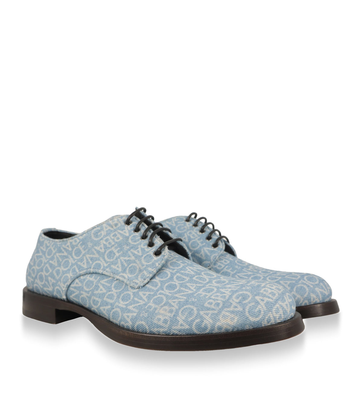 Dolce & Gabbana Derby Schuhe Paar mit Logo-Muster in Dreiviertelansicht