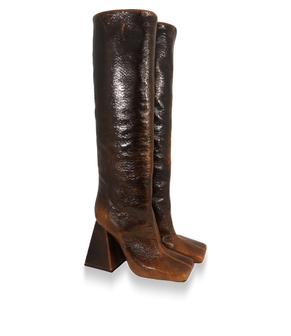 Dolce & Gabbana Stiefel Größe 39 im Paar, Dreiviertelansicht mit eckiger Kappe