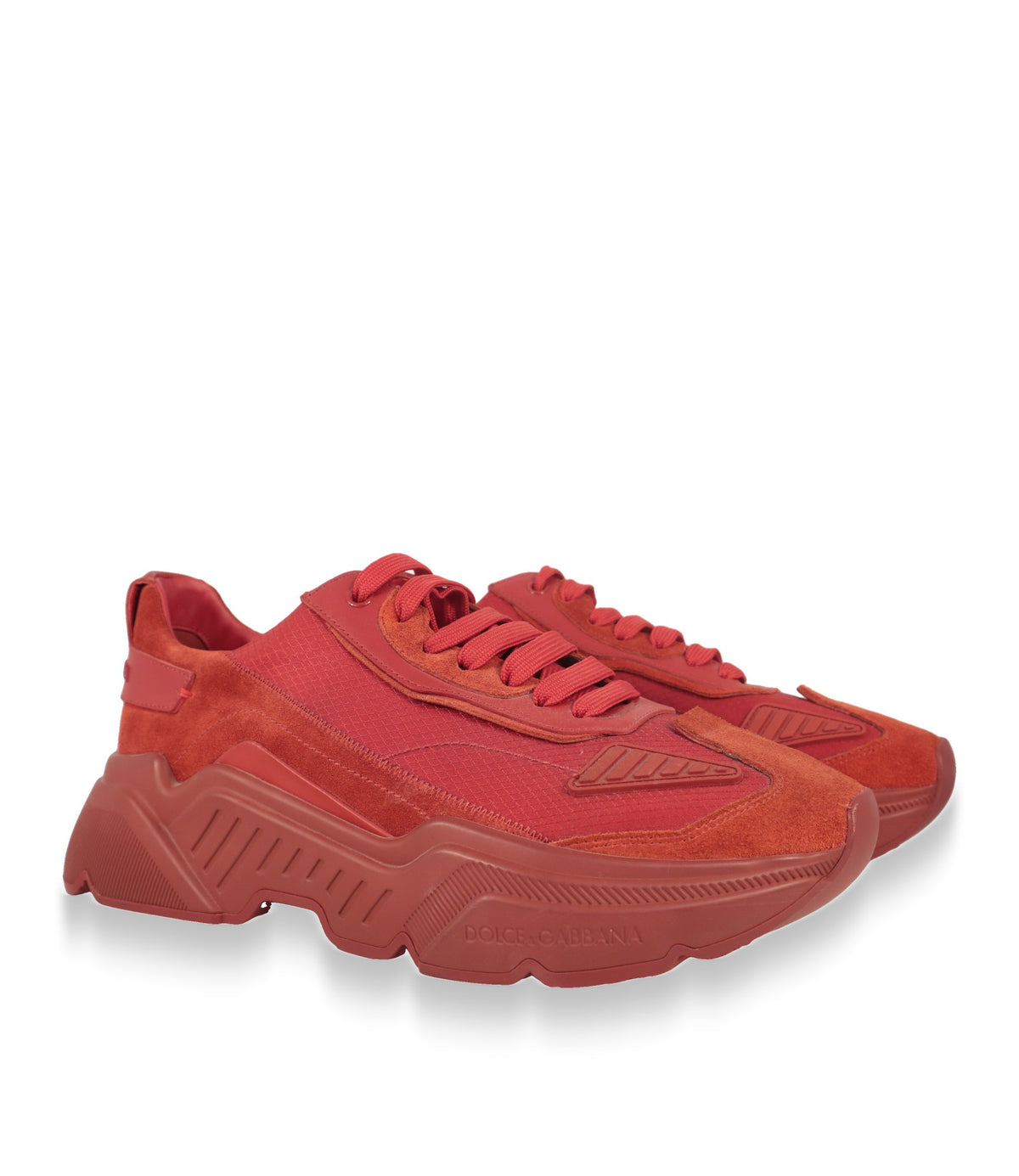Dolce & Gabbana Herren Sneaker rot, Paaransicht mit voluminöser Gummisohle