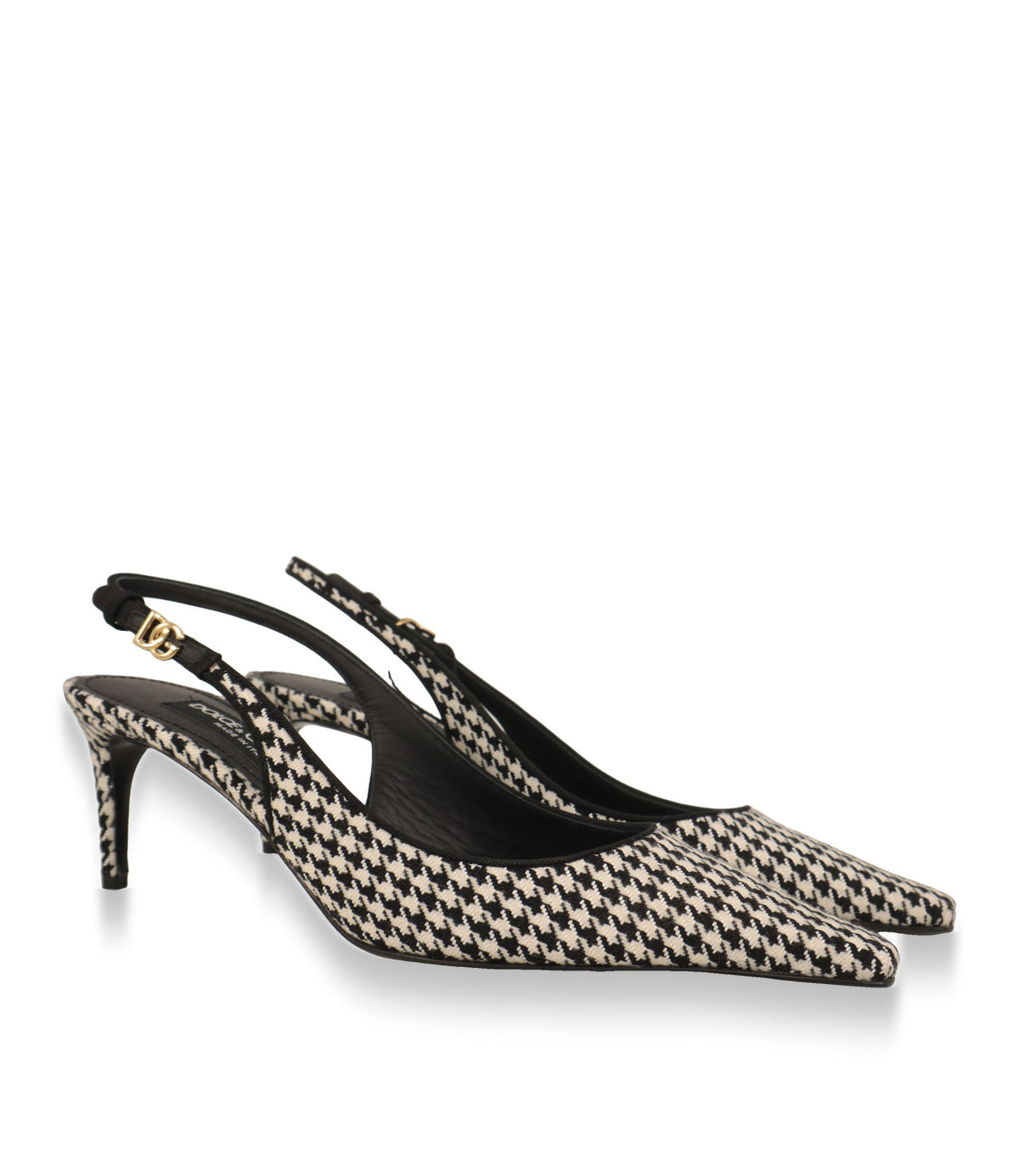 Dolce & Gabbana Slingback Pumps Paar mit spitzer Schuhspitze und goldenem DG-Logo
