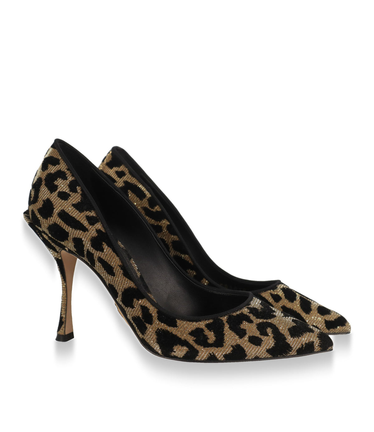 Dolce & Gabbana High Heels mit Leoparden-Dessin und Stiletto-Absatz, Paaransicht schräg