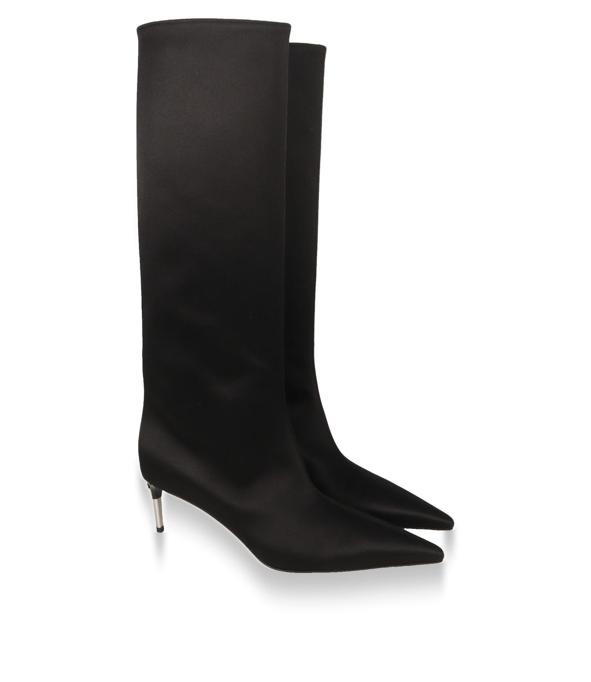 Dolce & Gabbana Damenstiefel schwarz, Paar in Dreiviertelansicht mit spitzer Front
