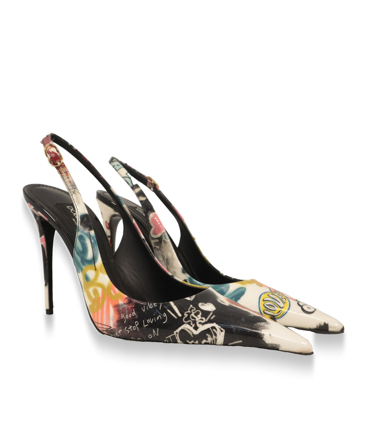 Dolce & Gabbana Slingback Pumps Paar in Schrägansicht mit Stiletto-Absatz