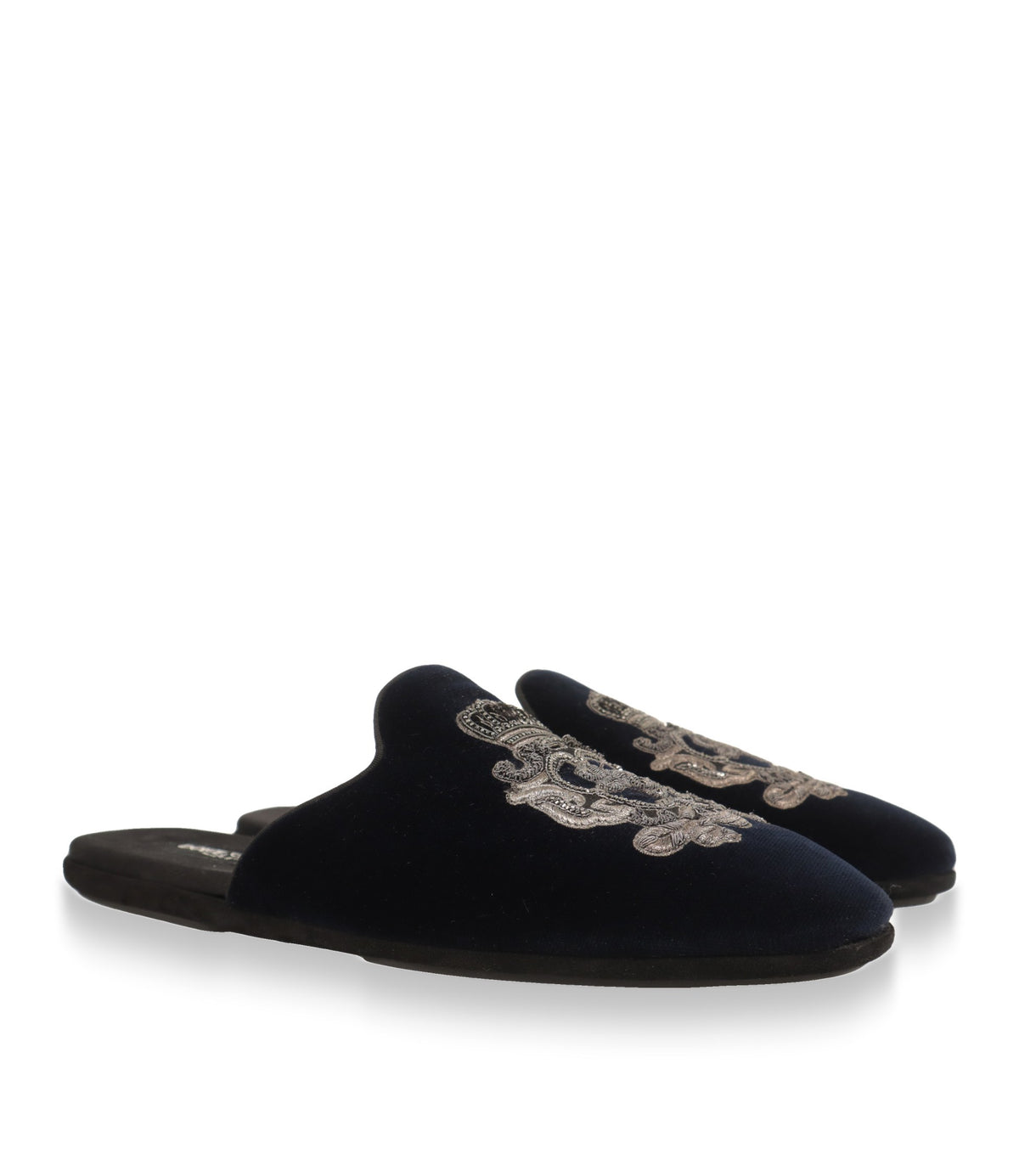 Dolce & Gabbana Samt Slipper Herren paarweise in Schrägansicht