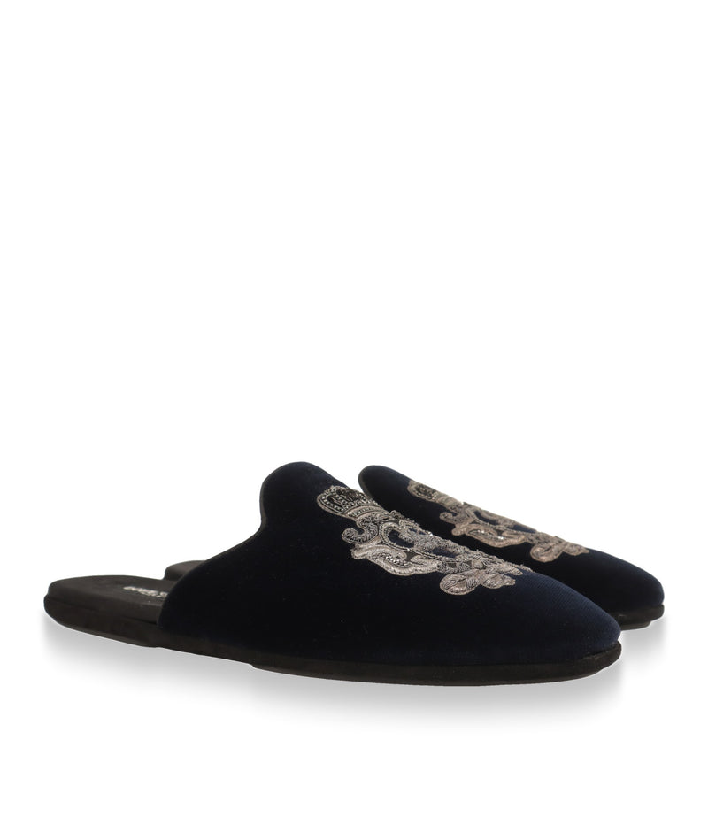 Dolce & Gabbana Samt Slipper Herren paarweise in Schrägansicht