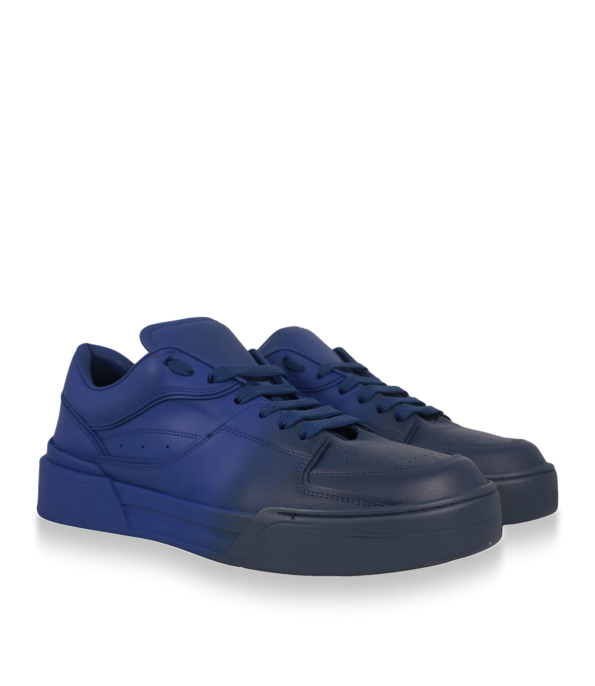 Dolce & Gabbana Sneaker Paar in Blau, Dreiviertelansicht mit Plateausohle