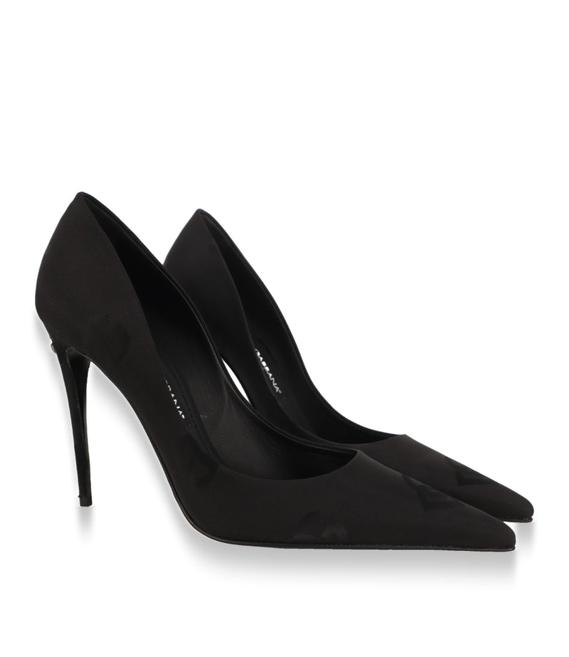 Schwarze Dolce & Gabbana High Heels aus Cordura-Gewebe im Paar, Dreiviertelansicht