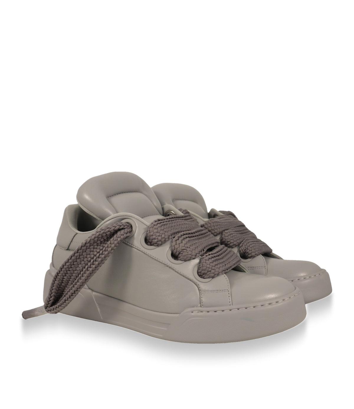Dolce & Gabbana Sneaker Paar in Grau mit gepolsterter Zunge und dicker Gummisohle