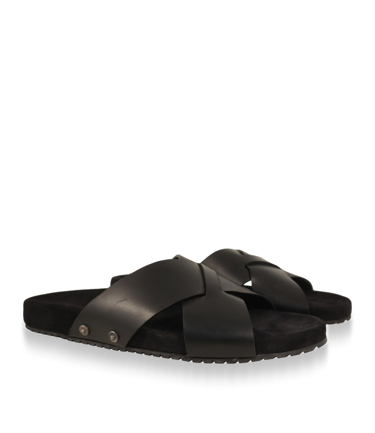 Schwarze Dolce & Gabbana Pantoletten Herren, Paar in Schrägansicht
