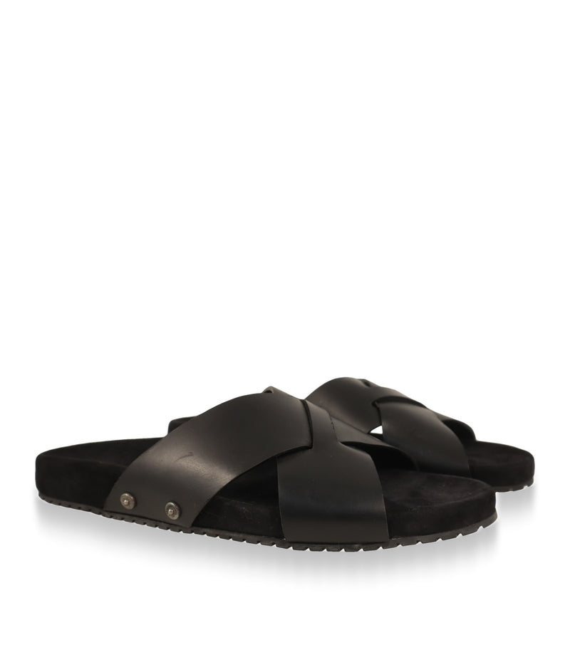 Schwarze Dolce & Gabbana Pantoletten Herren, Paar in Schrägansicht