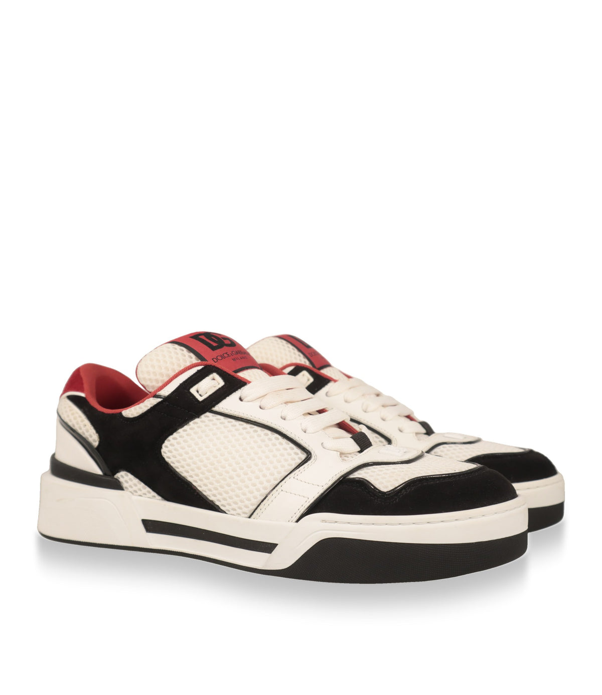 Dolce & Gabbana Herren Sneaker aus Leder, Veloursleder und Mesh in der Schrägansicht