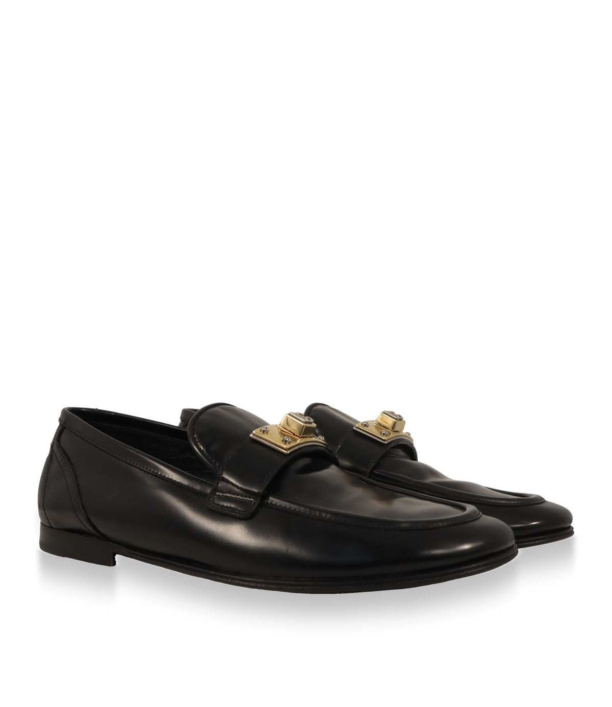 Schwarze Dolce & Gabbana Herren Loafer als Paar in Dreiviertelansicht